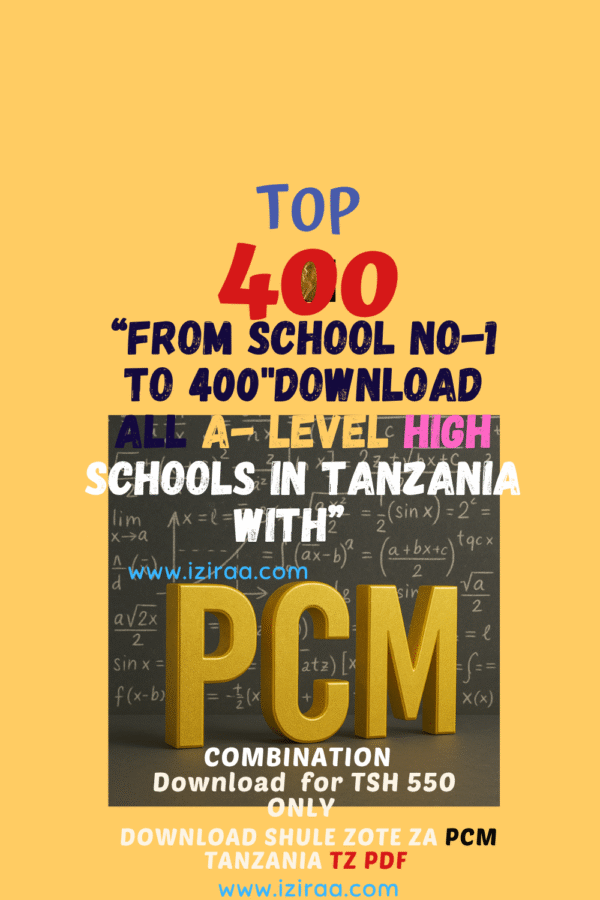 BEST PCM HIGH SCHOOLS IN TANZANIA