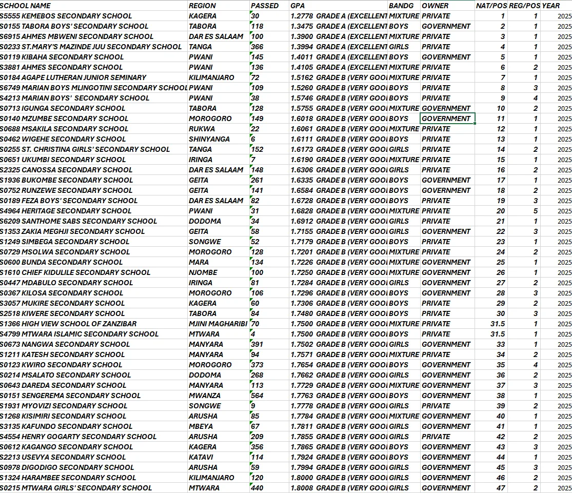 2025 iziraa.com Best Advance schools in Tanzania