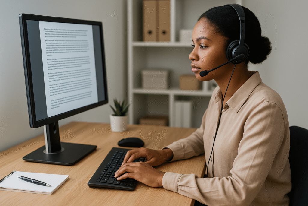Transcribe autio to tyoed word in tanzania
