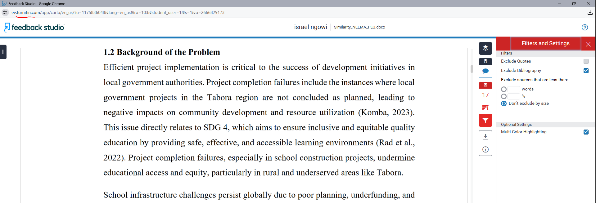 Turnitin Report in Tanzania plagiarism checker tool