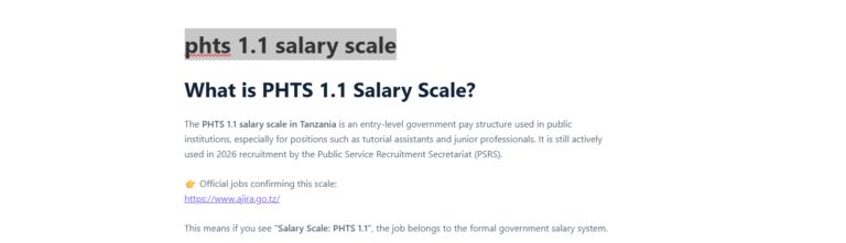 phts 1.1 salary scale