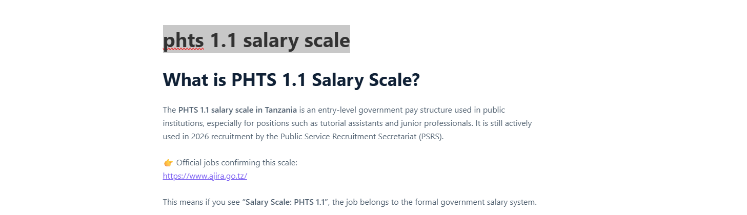phts 1.1 salary scale