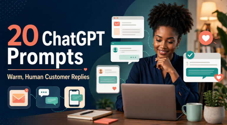 African customer-support professional using ChatGPT prompts to write warm and human customer replies
