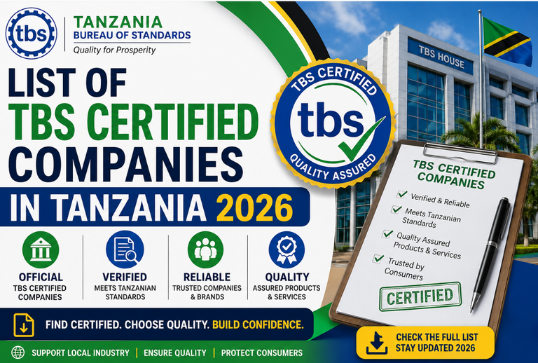 TBS Certified Companies in Tanzania